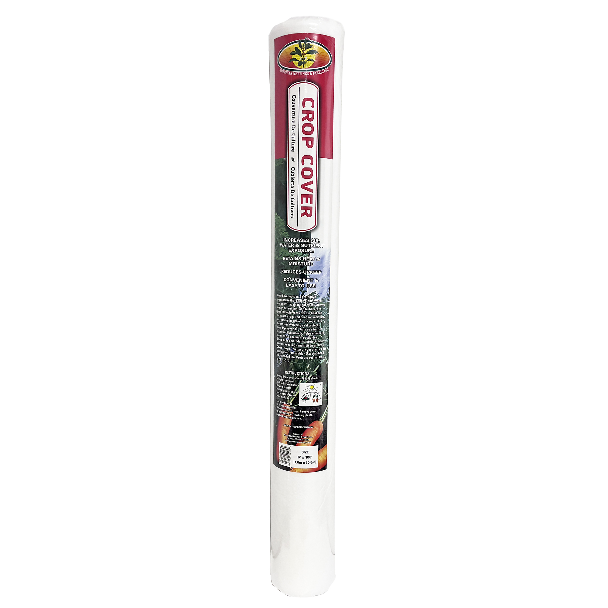 American Nettings & Fabric, Inc., Crop Cover Medium (30gm) 6ft.x100ft., Model# 00189